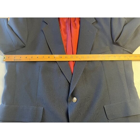 VTG Levis Strauss Business Class Sport Coat Blazer 48R Blue USA - Picture 3 of 12